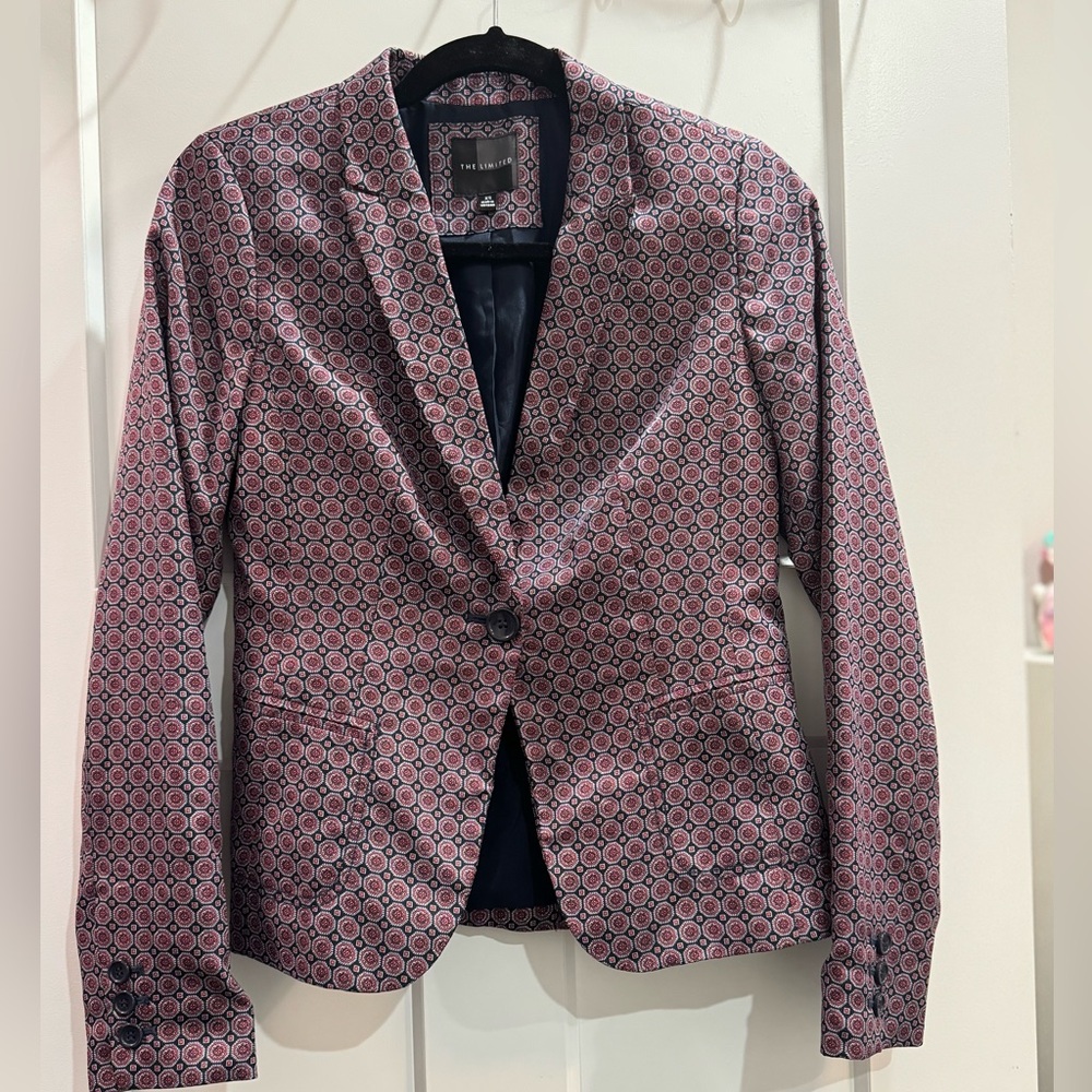 The Limited Red and Blue Patterned Blazer